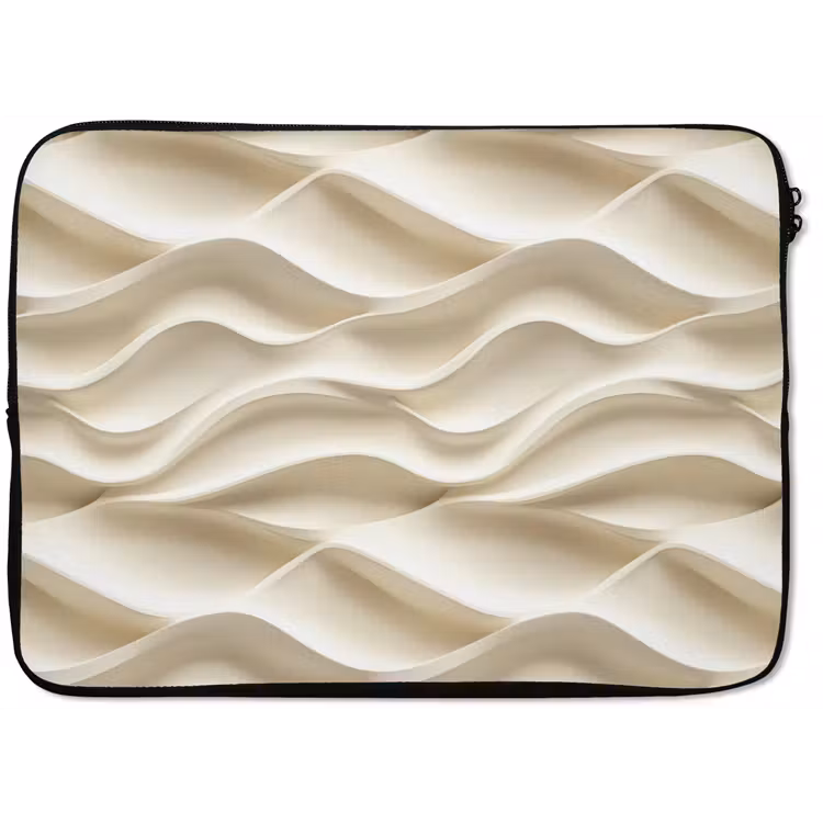 Laptophoes - Lijnen - Golvend - Crème — 1