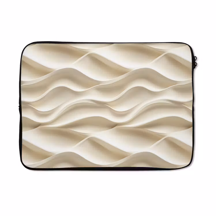 Laptophoes - Lijnen - Golvend - Crème — 5