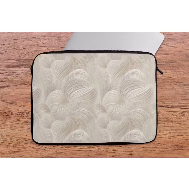 Laptophoes - Lijnen - Waaier - Beige — 2