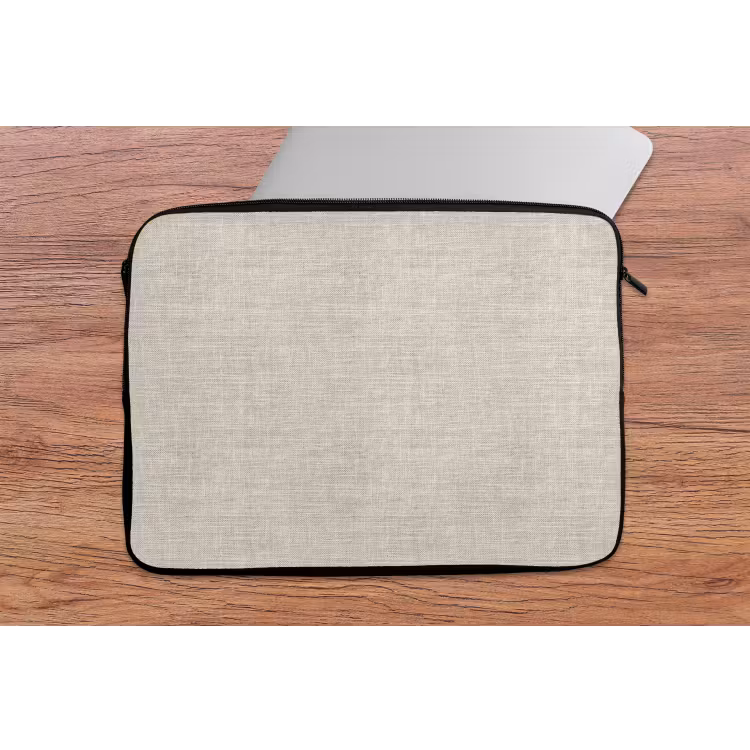 Laptophoes - Linnen - Textuur - Beige — 2
