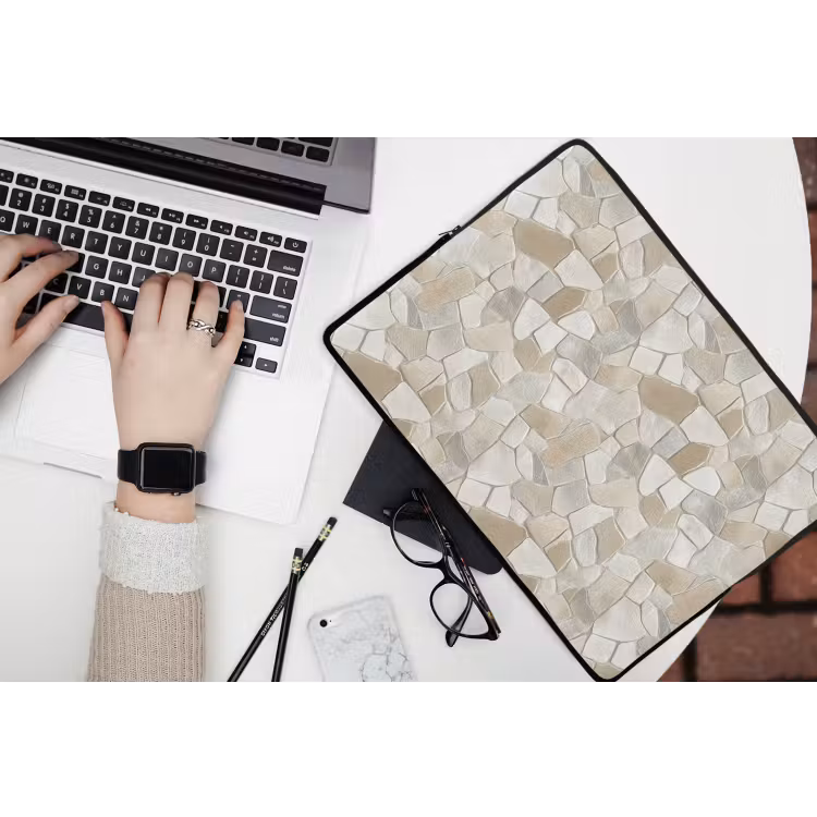 Laptophoes - Mozaïek - Stenen - Beige — 3