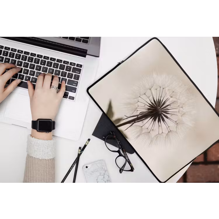 Laptophoes - Paardenbloem - Minimalistisch - Wit — 3
