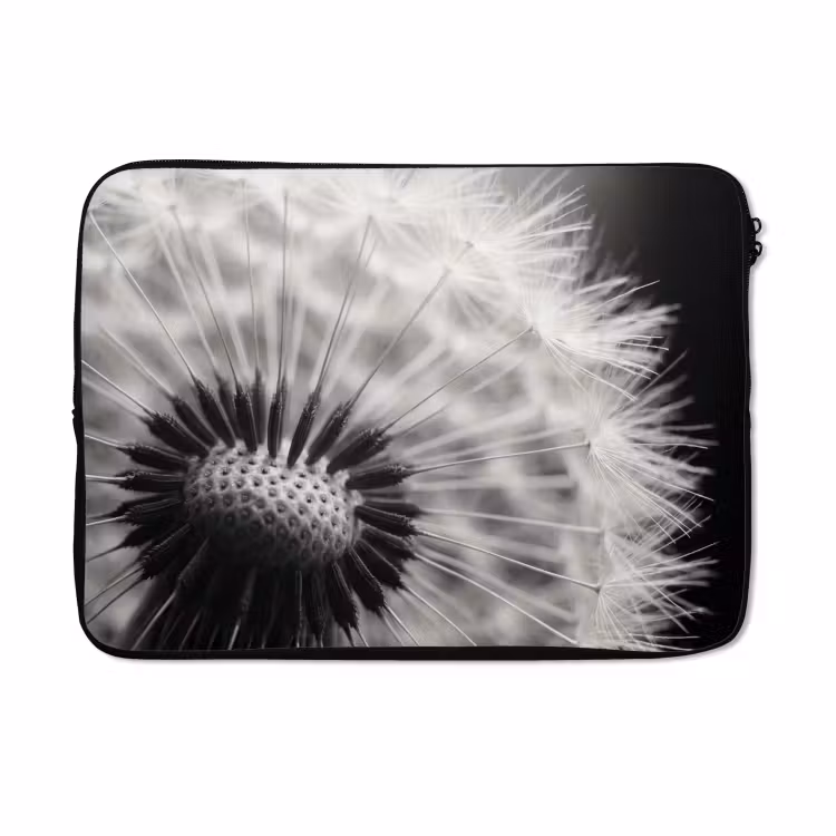Laptophoes - Paardenbloem - Zwart - Wit — 5
