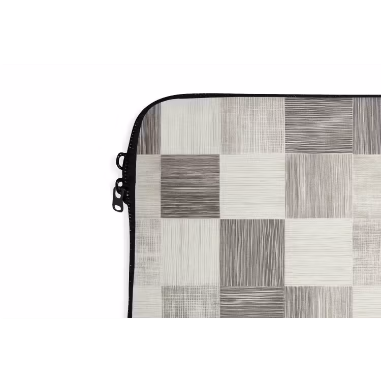 Laptophoes - Patroon - Dambord - Houtnerf — 6