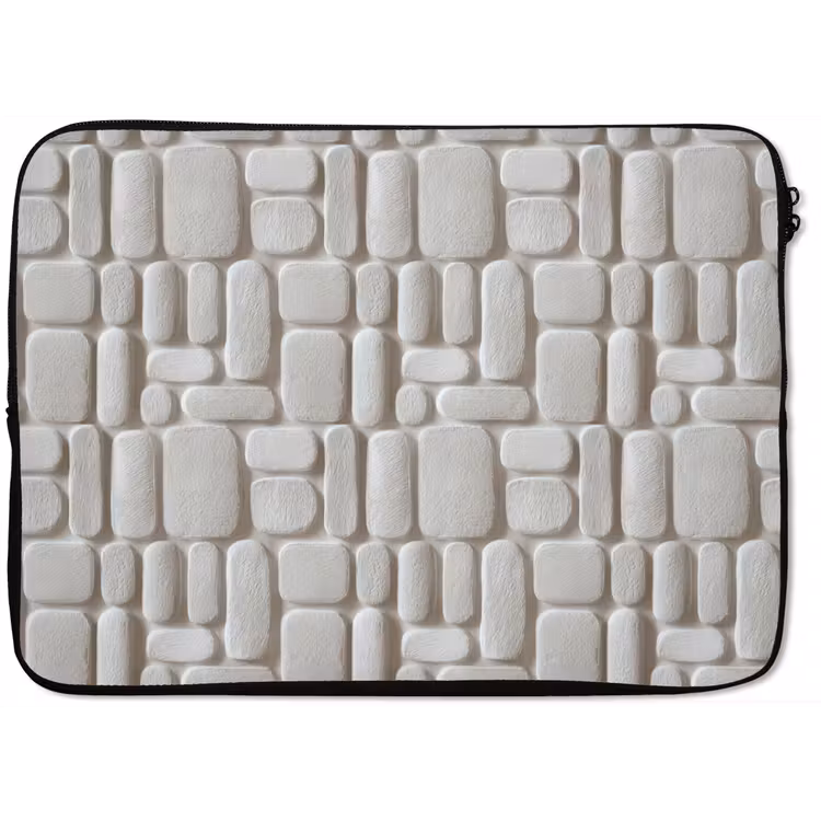 Laptophoes - Reliëf - Structuur - Wit — 1