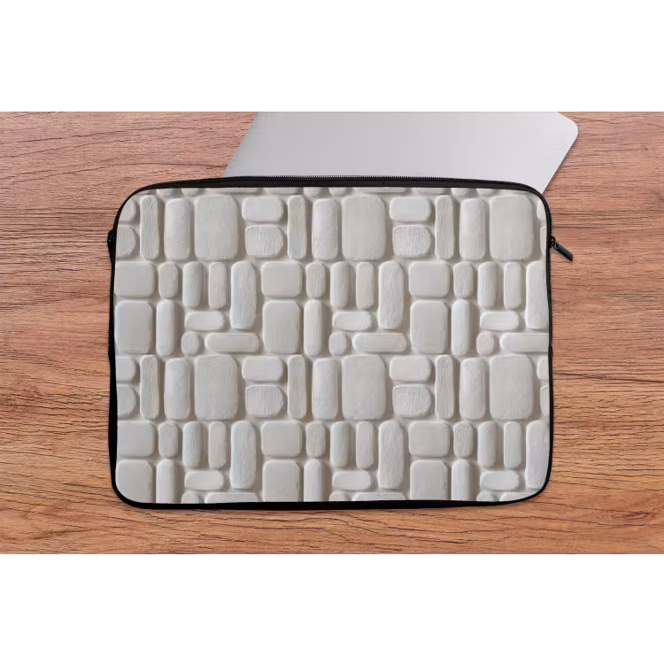 Laptophoes - Reliëf - Structuur - Wit — 2