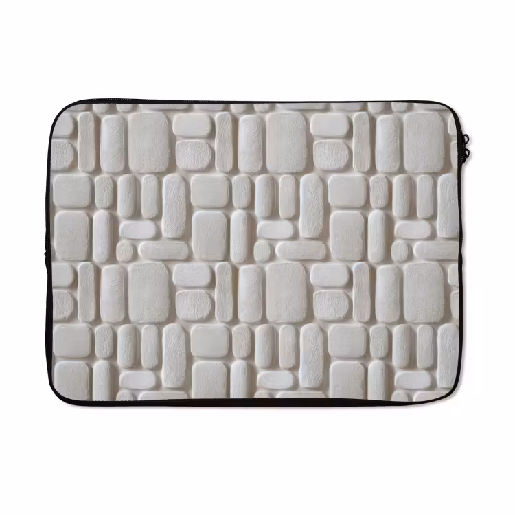 Laptophoes - Reliëf - Structuur - Wit — 5