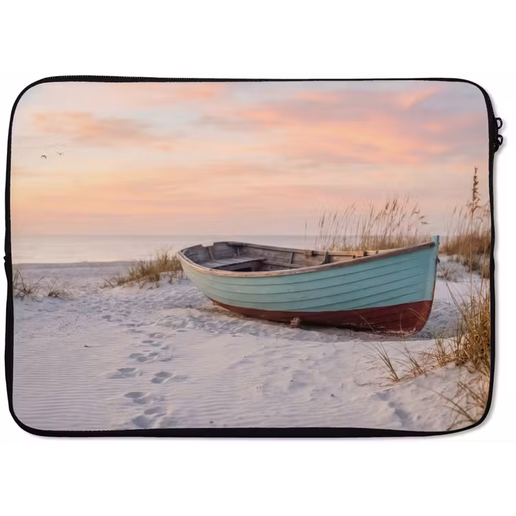 Laptophoes - Rustiek - Roeiboot - Zandstrand — 1