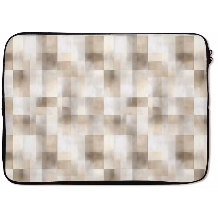 Laptophoes - Textuur - Linnen - Beige — 1