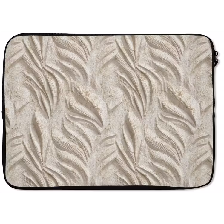 Laptophoes - Textuur - Reliëf - Beige — 1