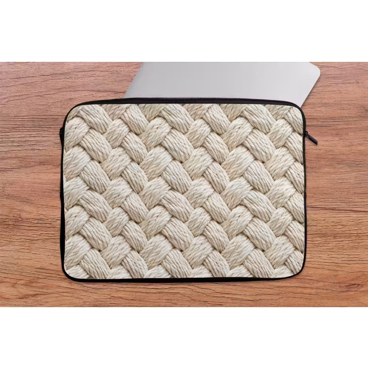 Laptophoes - Touw - Gebreid - Beige — 2