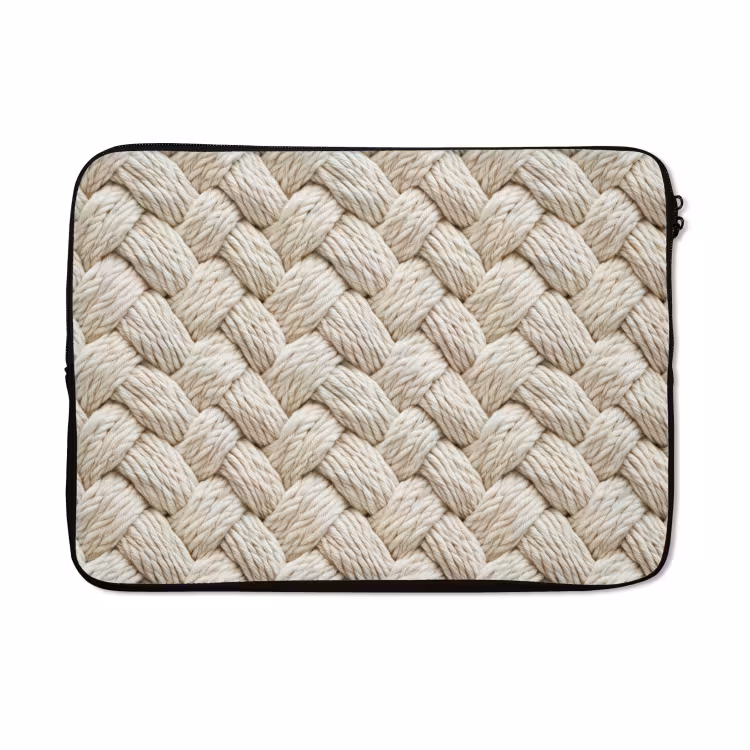 Laptophoes - Touw - Gebreid - Beige — 5