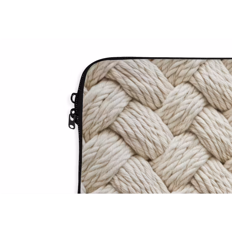 Laptophoes - Touw - Gebreid - Beige — 6