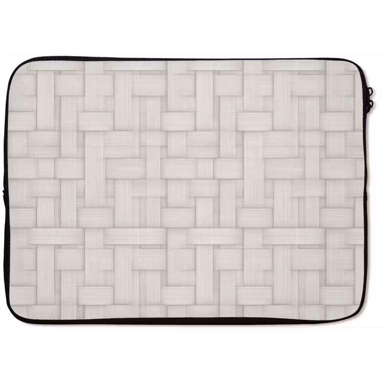 Laptophoes - Vlechtwerk - Banen - Beige — 1