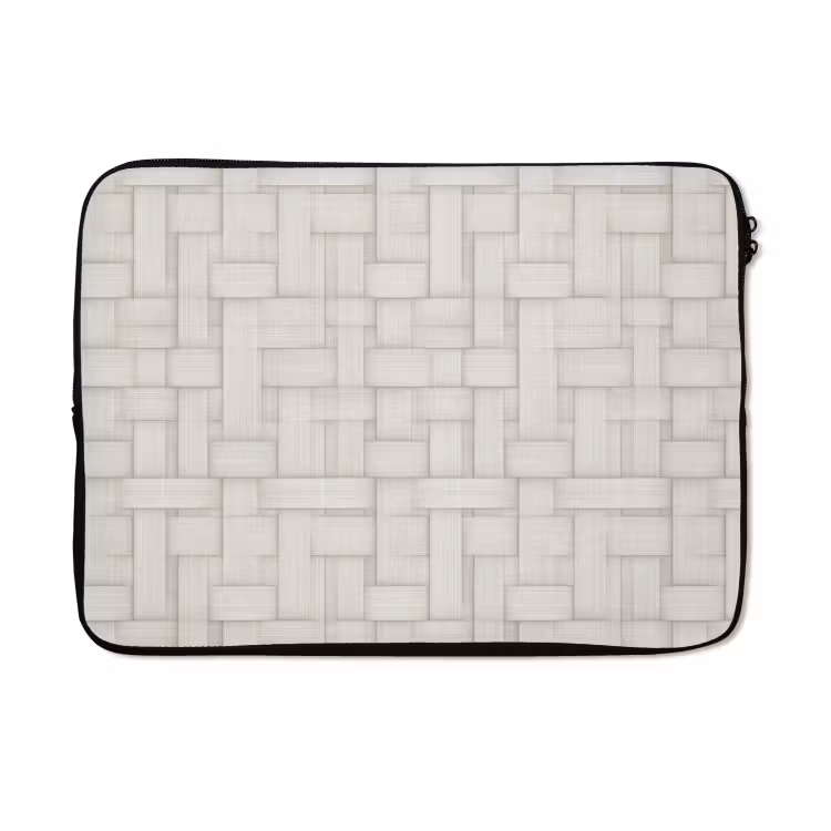 Laptophoes - Vlechtwerk - Banen - Beige — 5