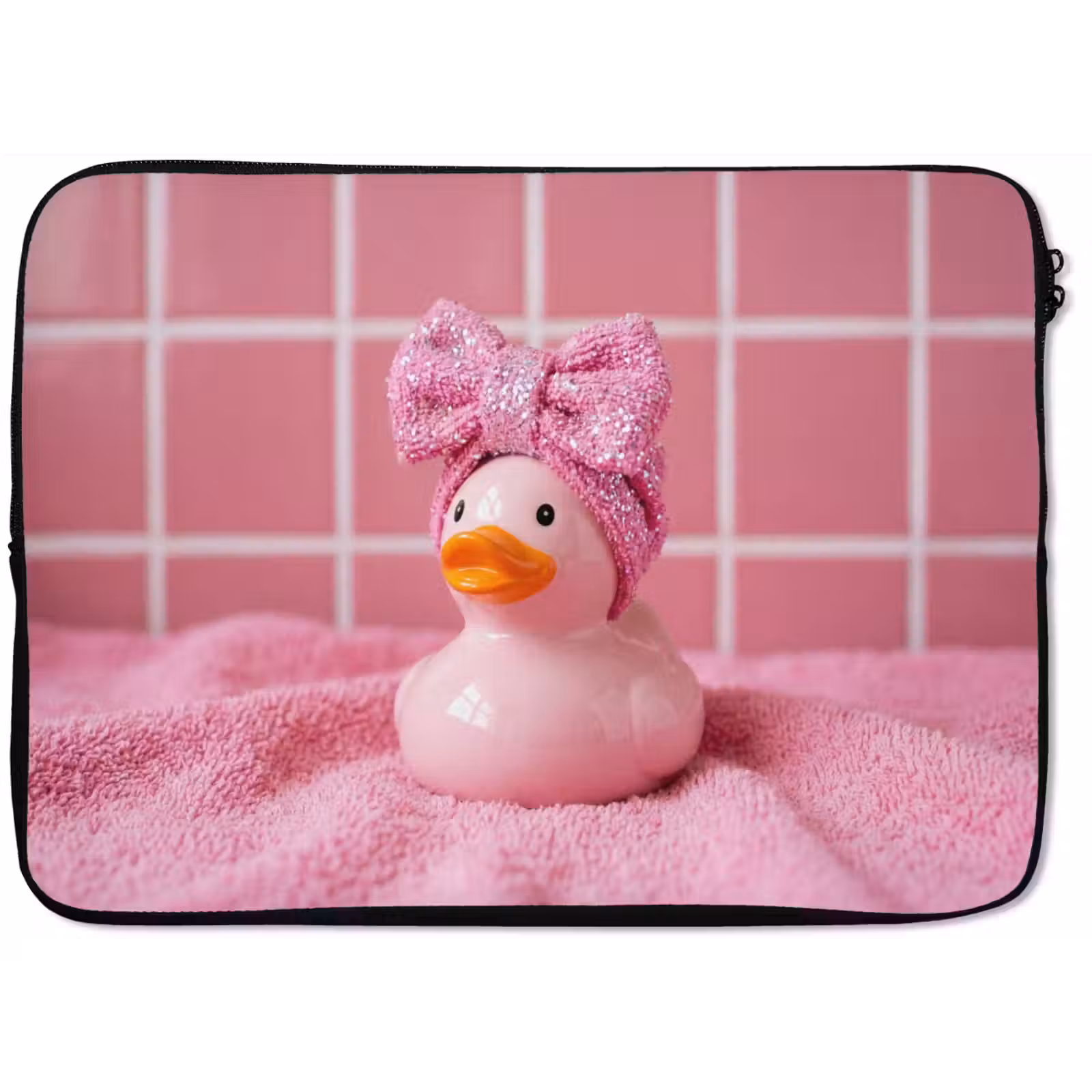 Laptophoes - Badeend -Strik - Roze — 1