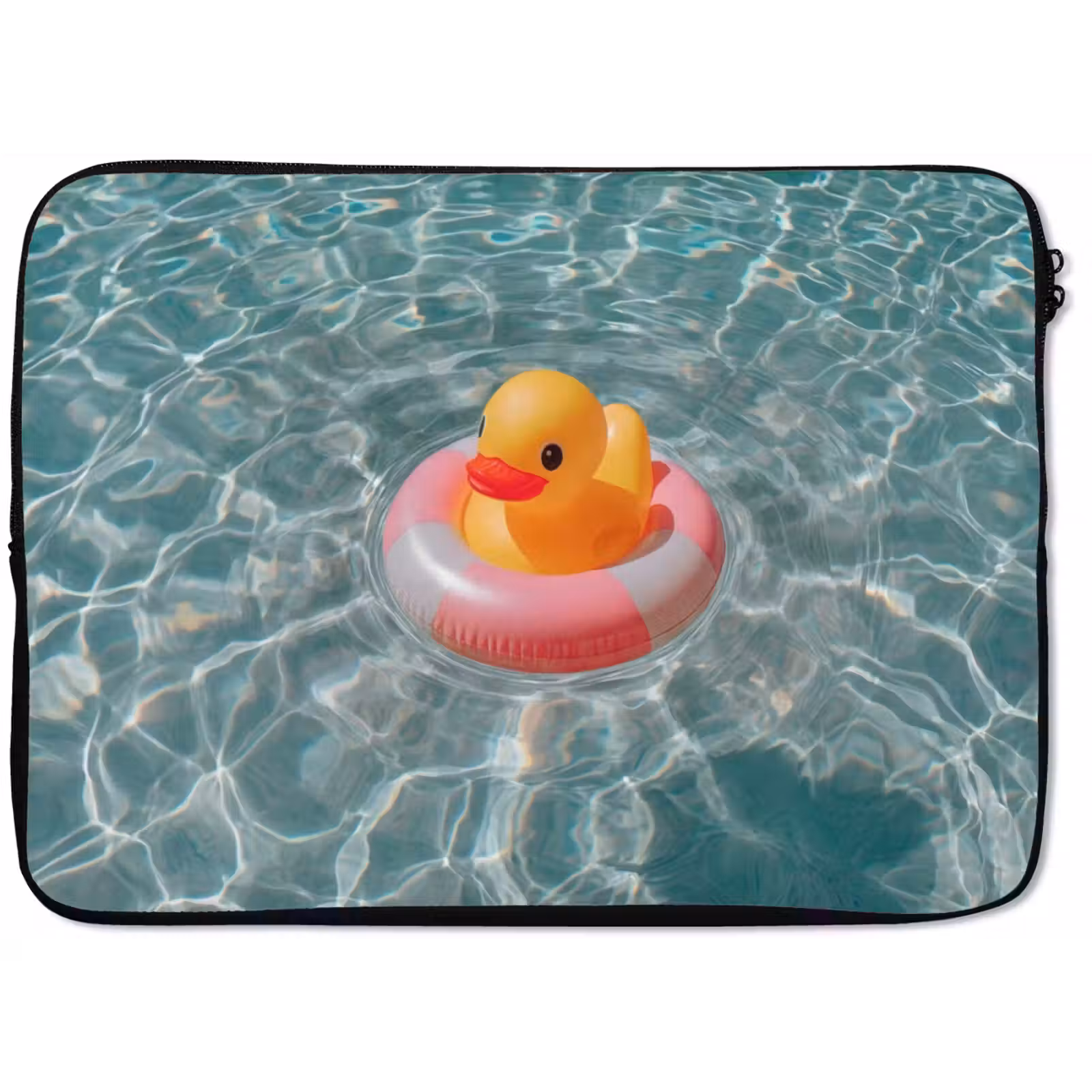 Laptophoes - Badeend - Zwemband - Geel — 1