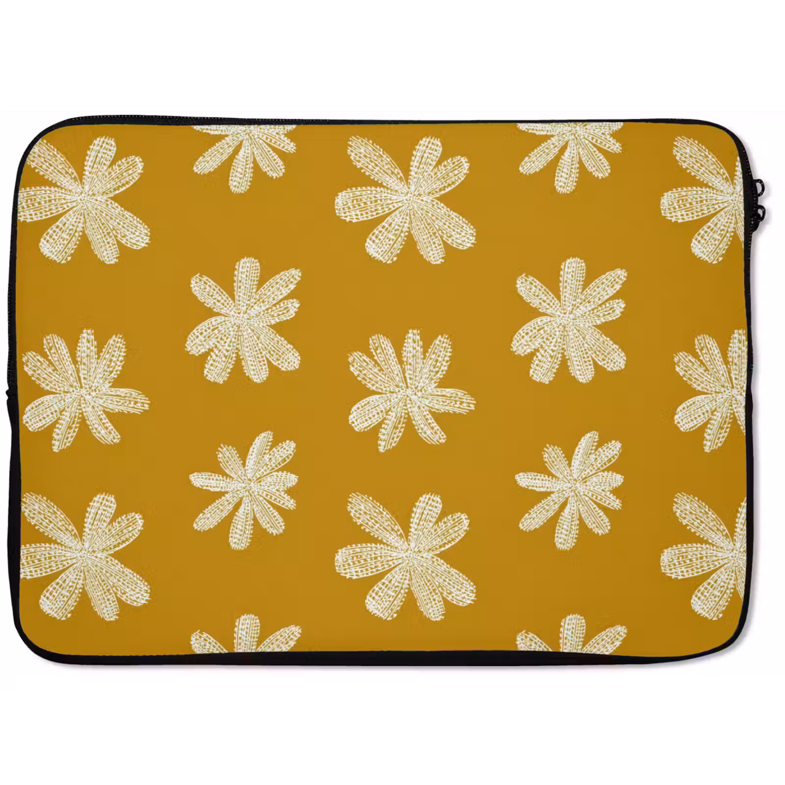 Laptophoes - Bloem - Speels - Okergeel — 1