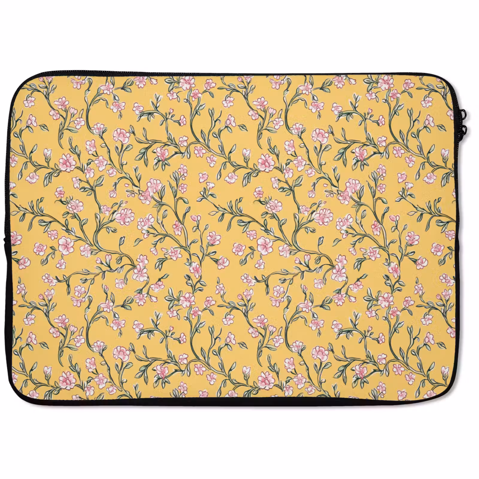 Laptophoes - Bloemen - Motief - Geel — 1
