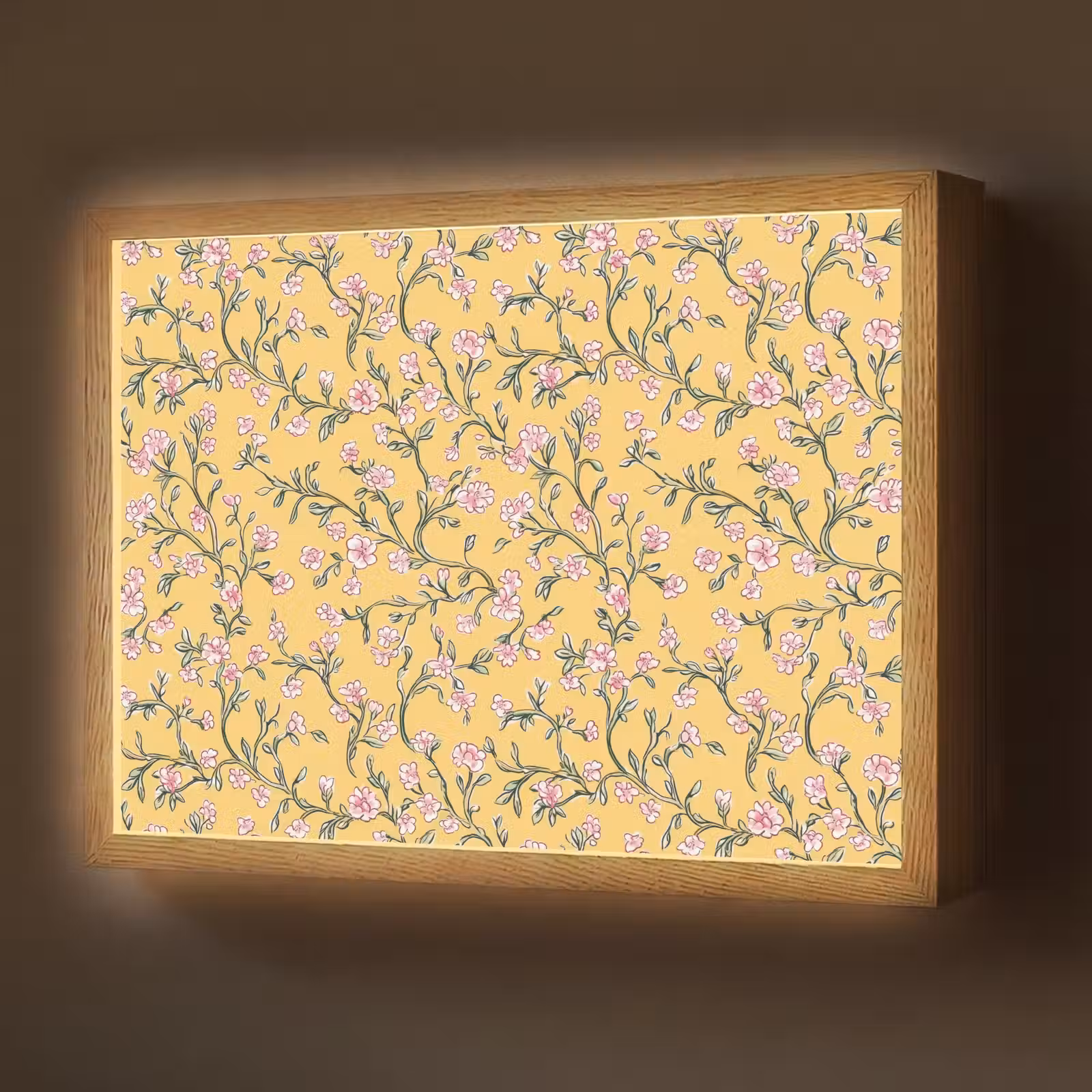 Lightbox - Wandlamp - Bloemen - Motief - Geel — 1