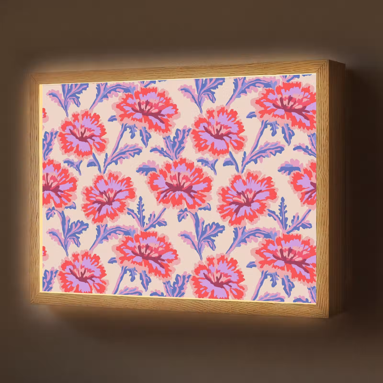 Lightbox - Wandlamp - Bloemen - Patroon - Meerkleurig — 1