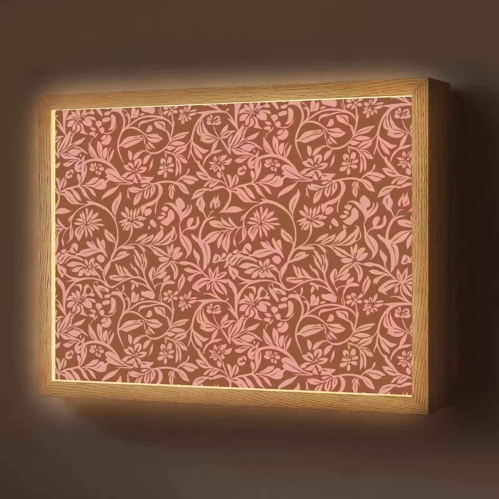 Lightbox - Wandlamp - Bloemen - Print - Roze — 1