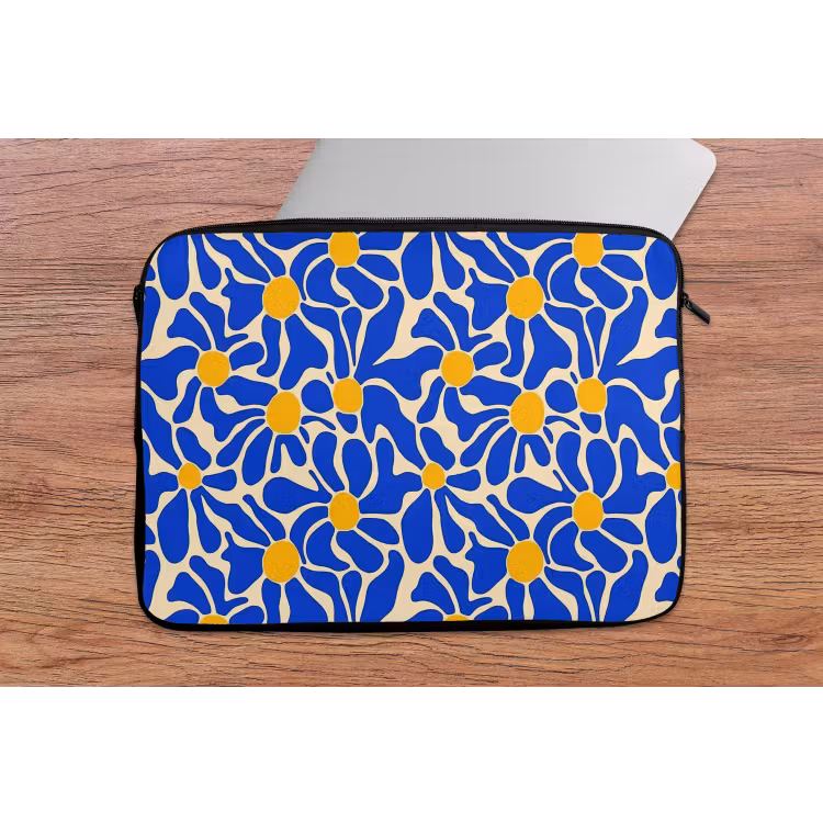 Laptophoes - Abstract - Bloem - Blauw — 2