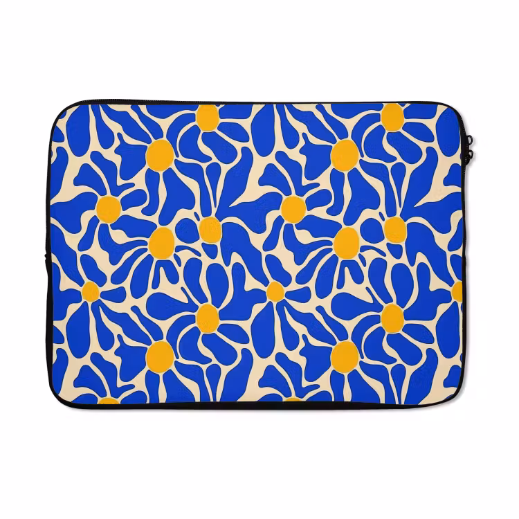 Laptophoes - Abstract - Bloem - Blauw — 5