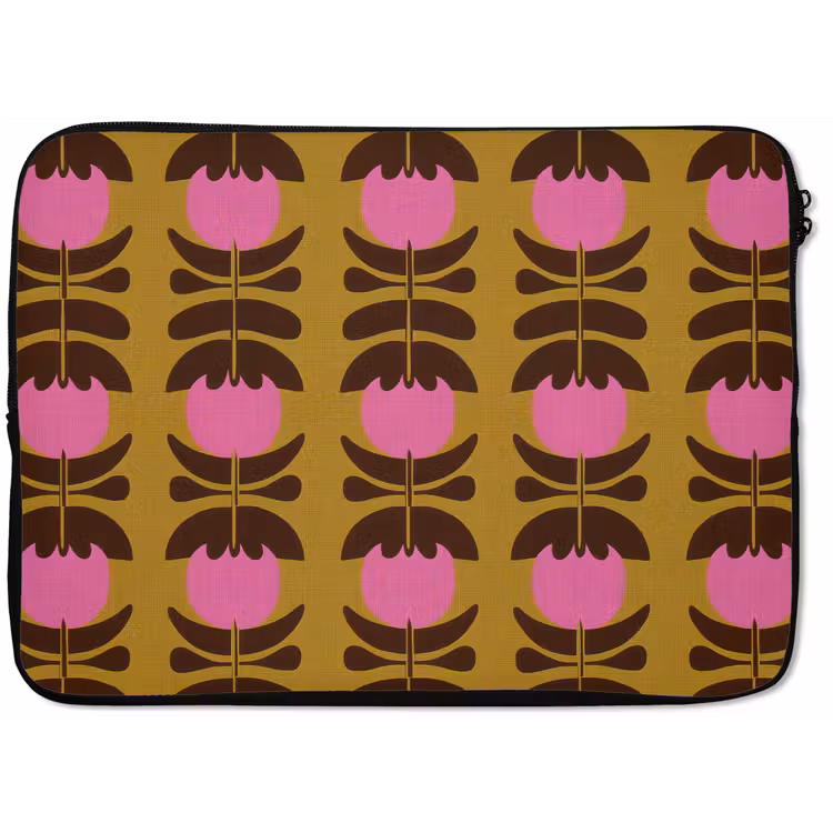 Laptophoes - Abstract - Bloemen - Roze — 1