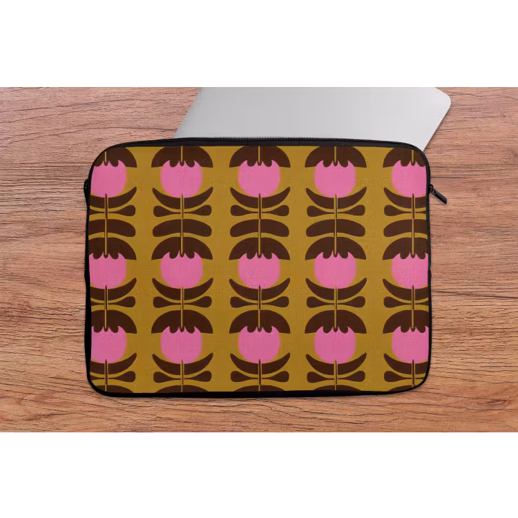Laptophoes - Abstract - Bloemen - Roze — 2