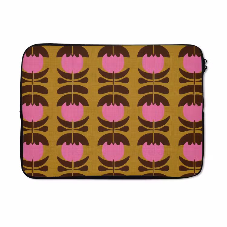 Laptophoes - Abstract - Bloemen - Roze — 5