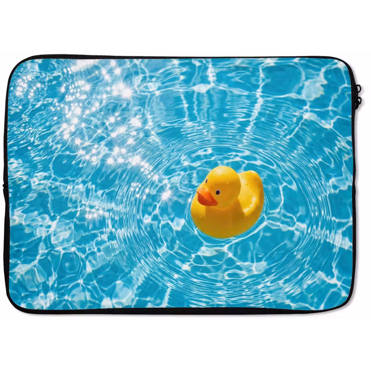 Laptophoes - Badeend - Dobberen - Blauw — 1