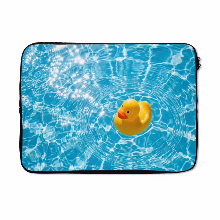 Laptophoes - Badeend - Dobberen - Blauw — 5