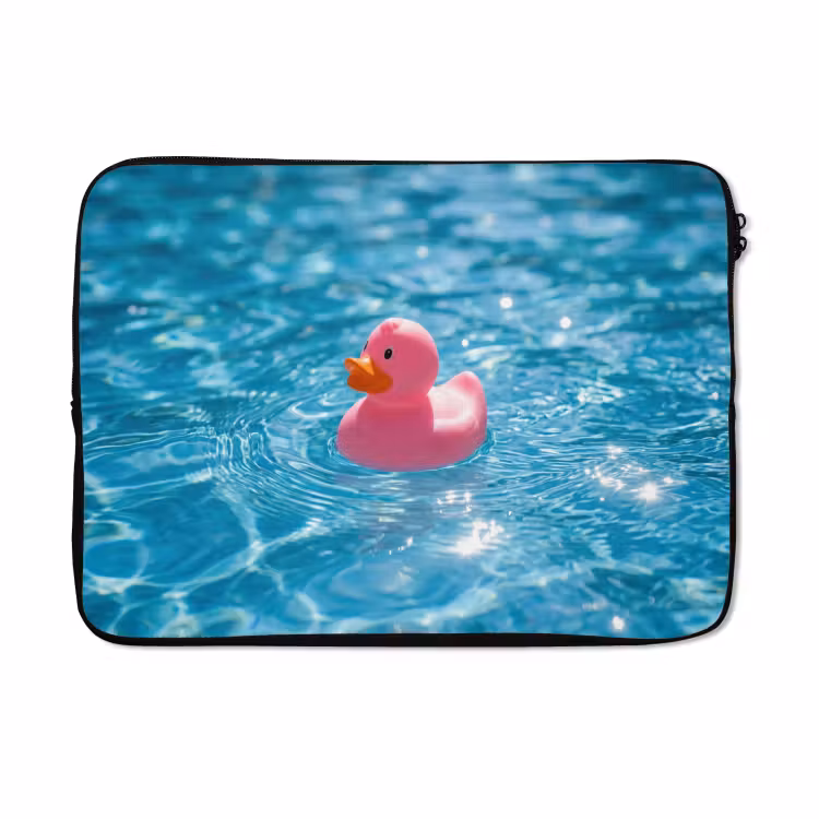Laptophoes - Badeend - Dobberend - Roze — 5