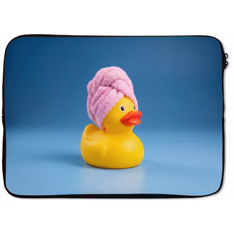 Laptophoes - Badeend - Handdoek - Blauw — 1