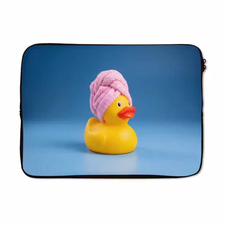 Laptophoes - Badeend - Handdoek - Blauw — 5