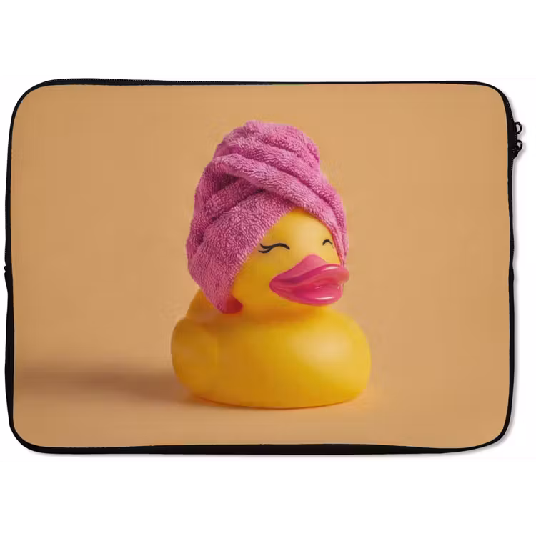 Laptophoes - Badeend - Handdoek - Kleurrijk — 1