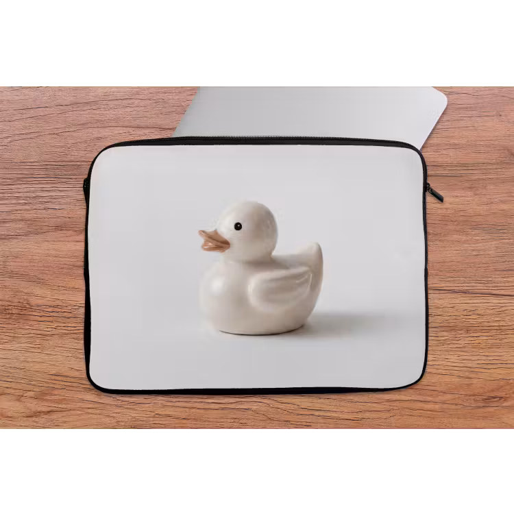 Laptophoes - Badeend - Minimalistisch - Wit — 2