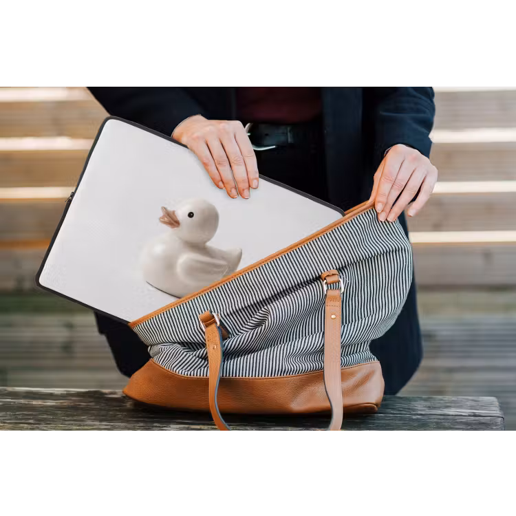 Laptophoes - Badeend - Minimalistisch - Wit — 4