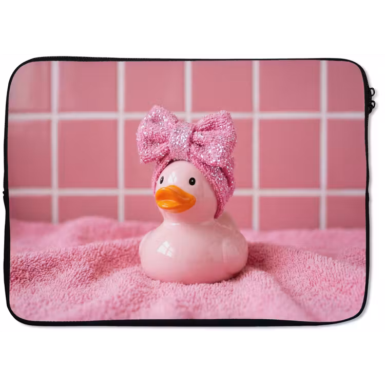 Laptophoes - Badeend -Strik - Roze — 1