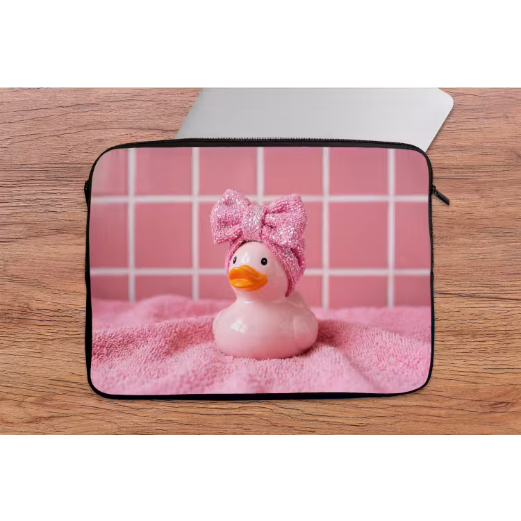 Laptophoes - Badeend -Strik - Roze — 2