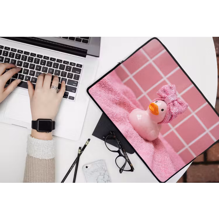 Laptophoes - Badeend -Strik - Roze — 3