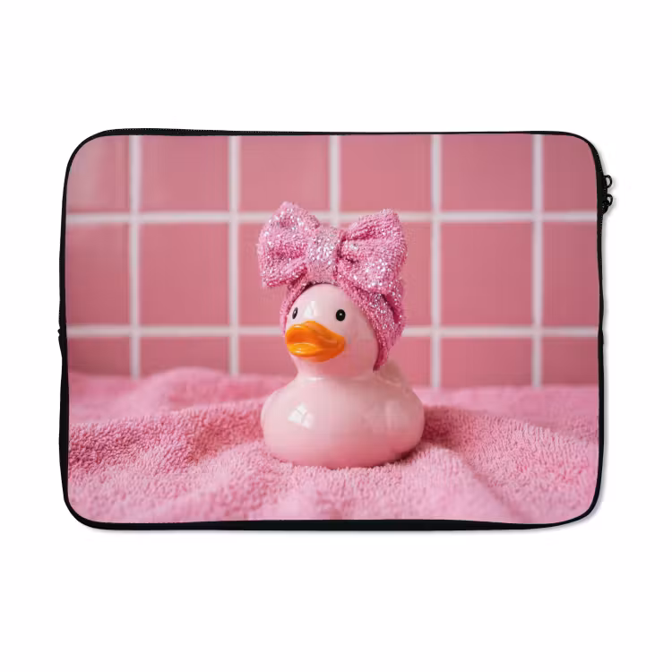 Laptophoes - Badeend -Strik - Roze — 5