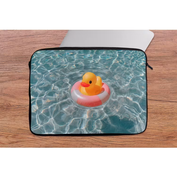 Laptophoes - Badeend - Zwemband - Geel — 2