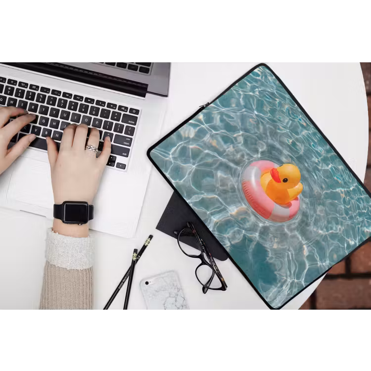 Laptophoes - Badeend - Zwemband - Geel — 3
