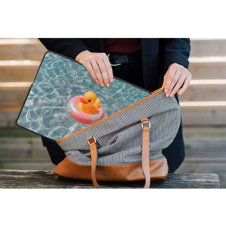 Laptophoes - Badeend - Zwemband - Geel — 4