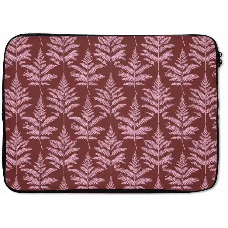 Laptophoes - Blad - Patroon - Paars — 1