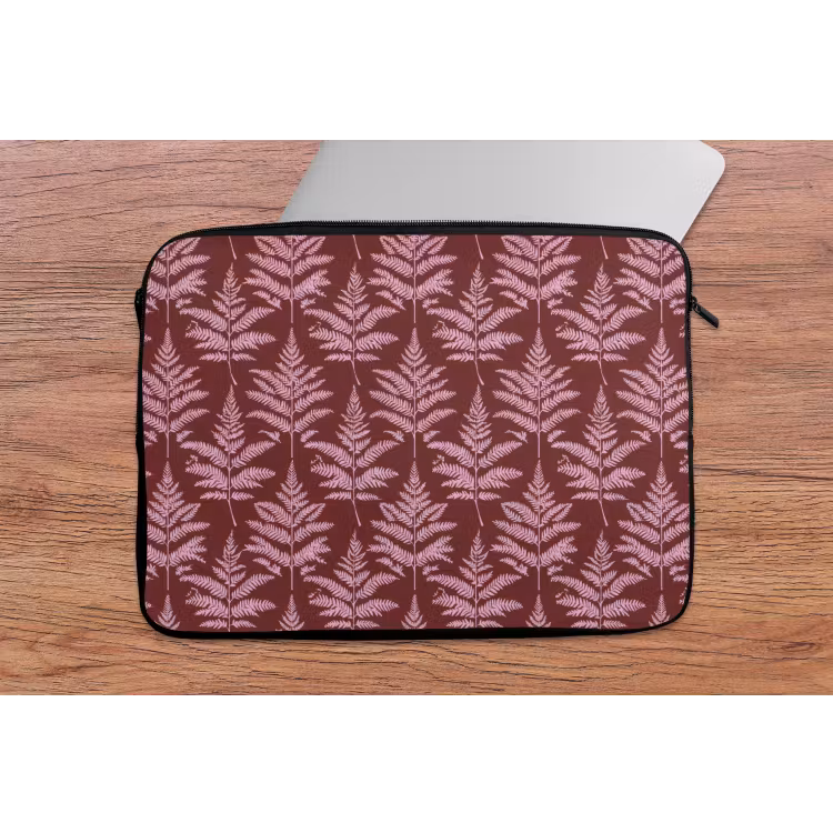 Laptophoes - Blad - Patroon - Paars — 2