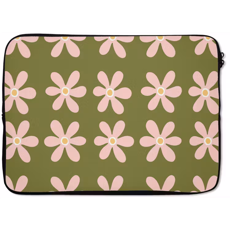 Laptophoes - Bloem - Modern - Groen — 1