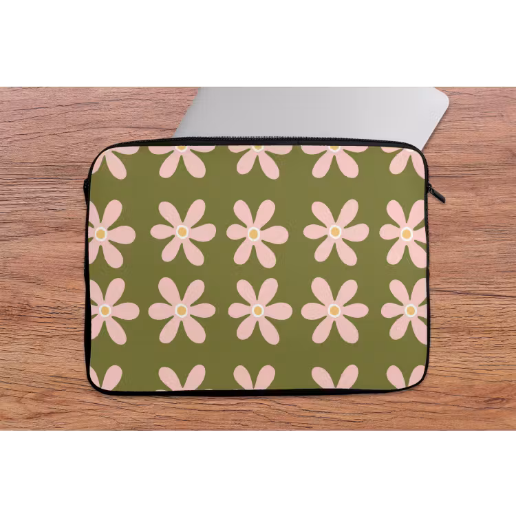 Laptophoes - Bloem - Modern - Groen — 2